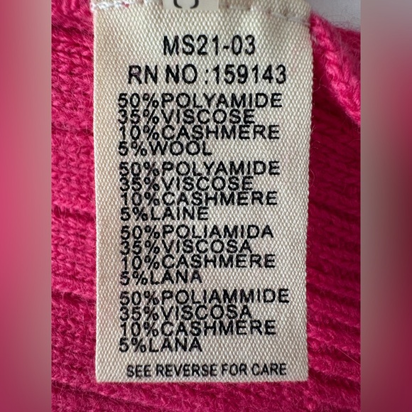 NWT-FRNCH Paris Ribbed Short Sleeve Sweater Top in Pink - Picture 7 of 11